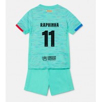 Dječji Nogometni Dres Barcelona Raphinha Belloli #11 Rezervni 2023-24 Kratak Rukav (+ Kratke hlače)